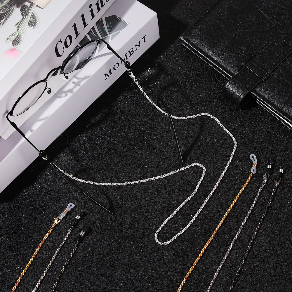 Dây đeo mắt kính chống trượt chất liệu kim loại phong cách cổ điển thời trang cho nam và nữ