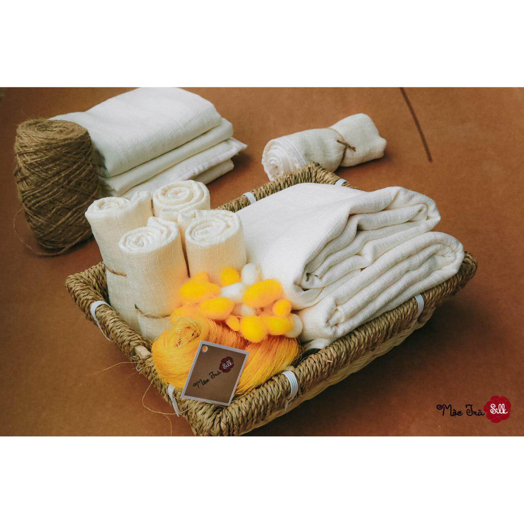 Mộc Trà Silk| Khăn Mặt Tơ Tằm Người Lớn 4 Lớp 30x50cm