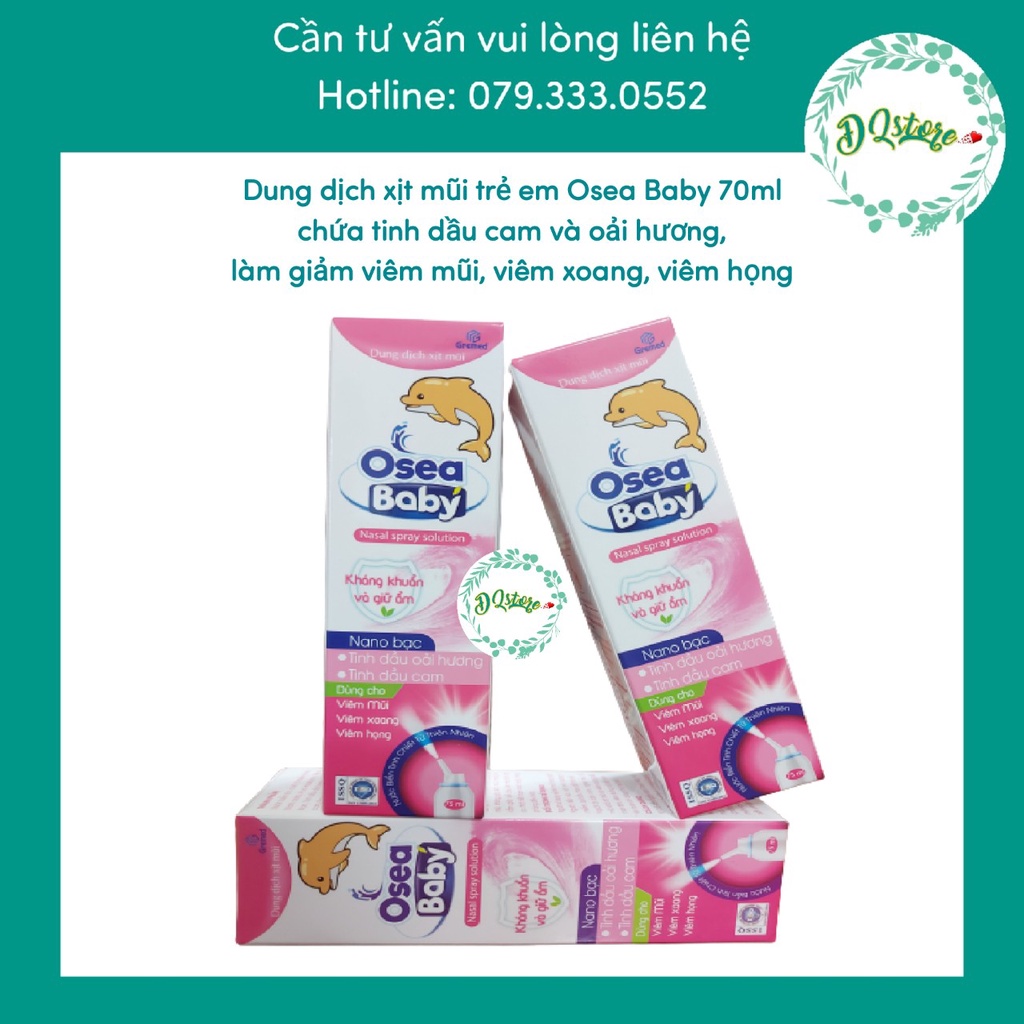Dung dịch xịt mũi người lớn Osea Extra và trẻ em Osea Baby - Xịt thông mũi giảm nghẹt mũi, vệ sinh, dưỡng ẩm 75ml