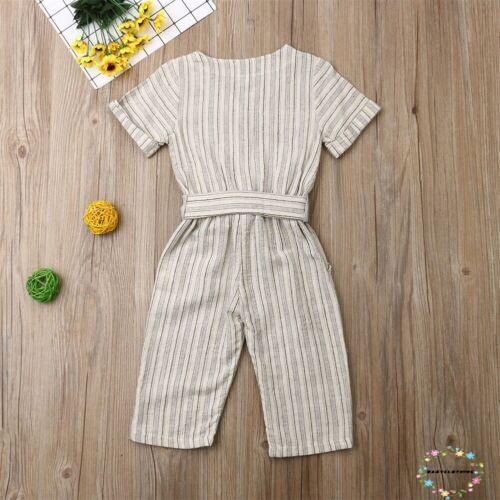 Jumpsuit ngắn tay họa tiết sọc ngang dễ thương dành cho các bé