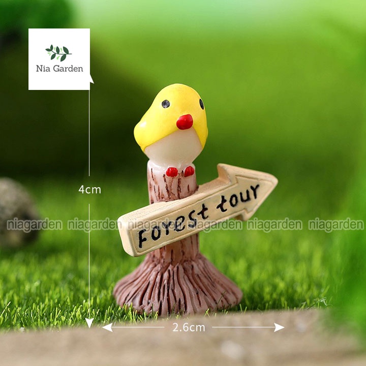 Tiểu cảnh trang trí sen đá chậu cây vườn terrarium bể cá bàn học mô hình bảng hiệu vườn cây mini Nia Garden N5