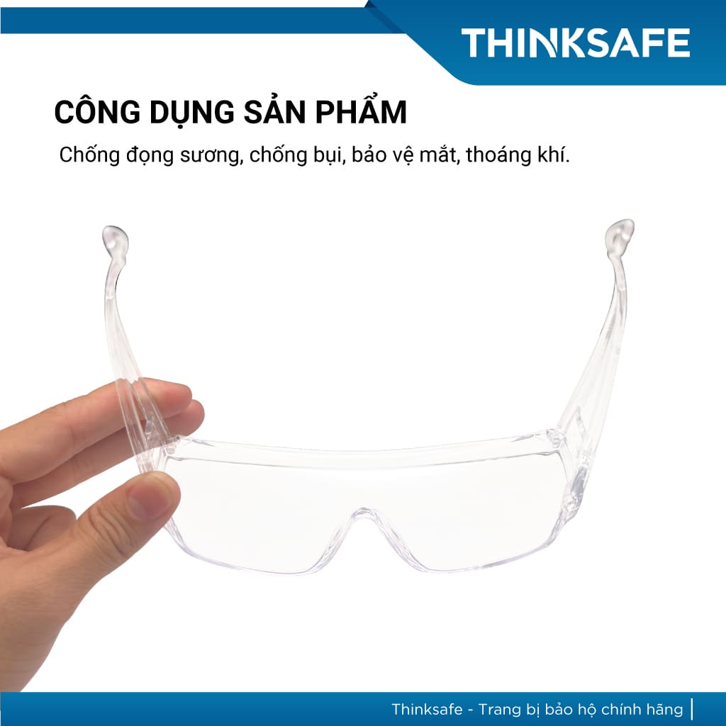 Kính bảo hộ Deltaplus Piton2 chống bụi trong suốt, chống tia UV, bảo vệ kính cận, chống đọng hơi sương - THINKSAFE