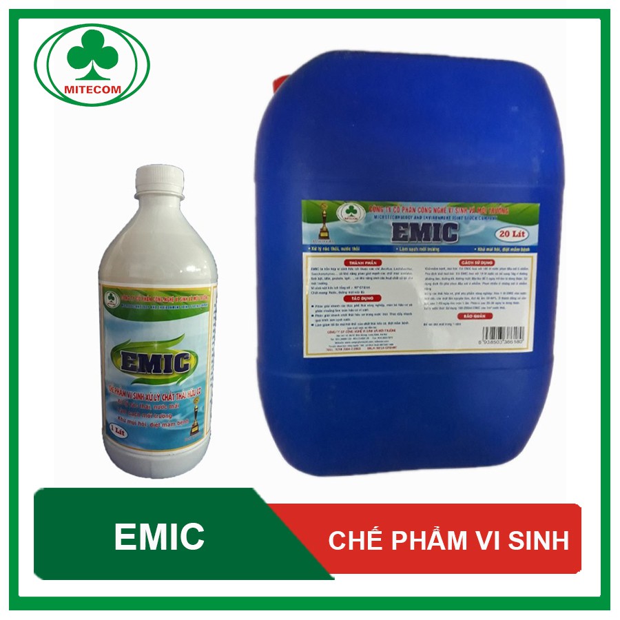 Chế phẩm vi sinh xử lý chất thải hữu cơ EMIC dạng dịch can 20 lít