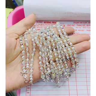 lắc tay pha lê mix bạc