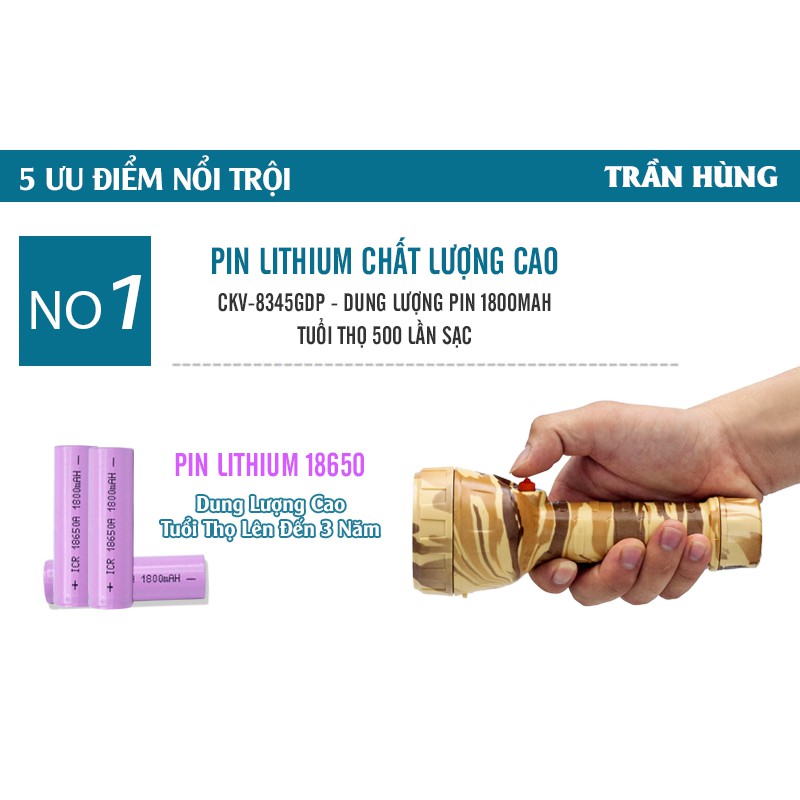 Đèn Pin Siêu Sáng Cao Cấp CKV-8345GDP