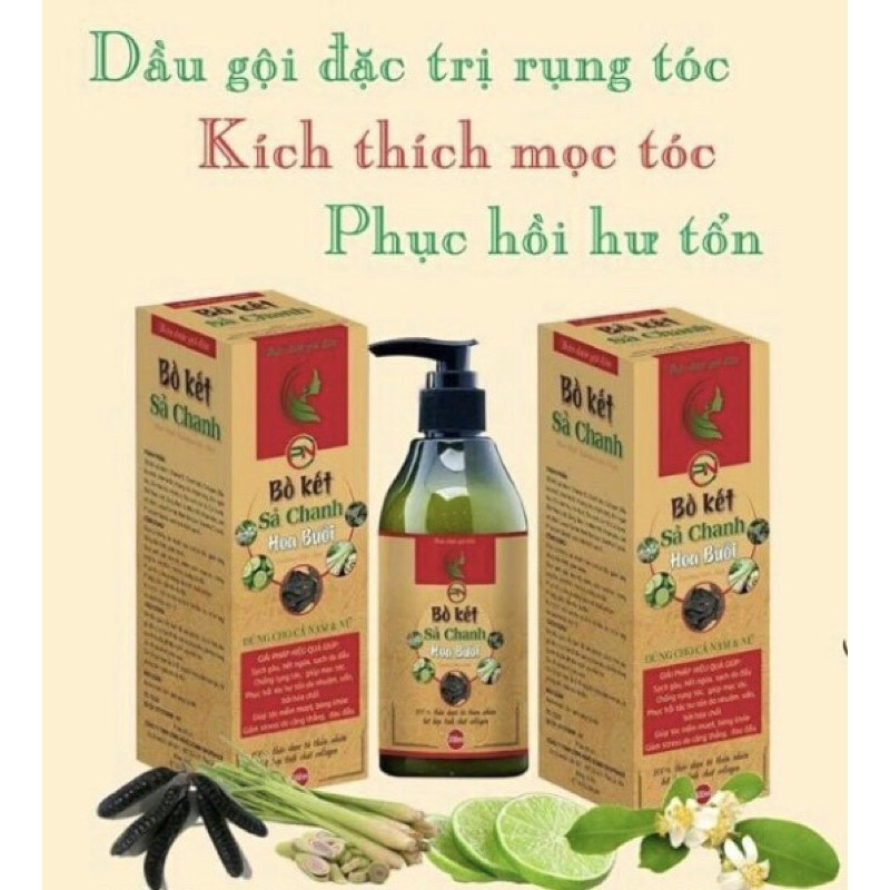 [CHÍNH HÃNG 100%] DẦU GỘI BỒ KẾT -SẢ CHANH -HOA BƯỞI