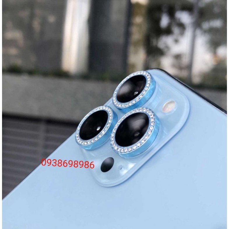 Dán bảo vệ Camera Cao cấp đính đá iPhone 13 pro max , 13 pro , 13 , 13 mini ( full box)