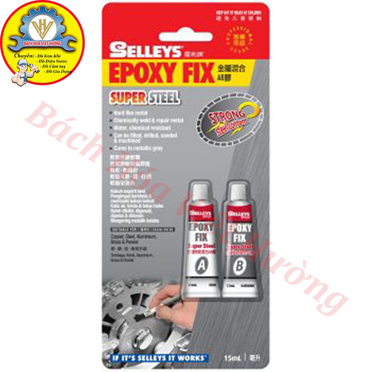 Keo gắn sắt AB 2 thành phần Epoxy fix Selleys (chính hãng) 15ml giá 1 cặp