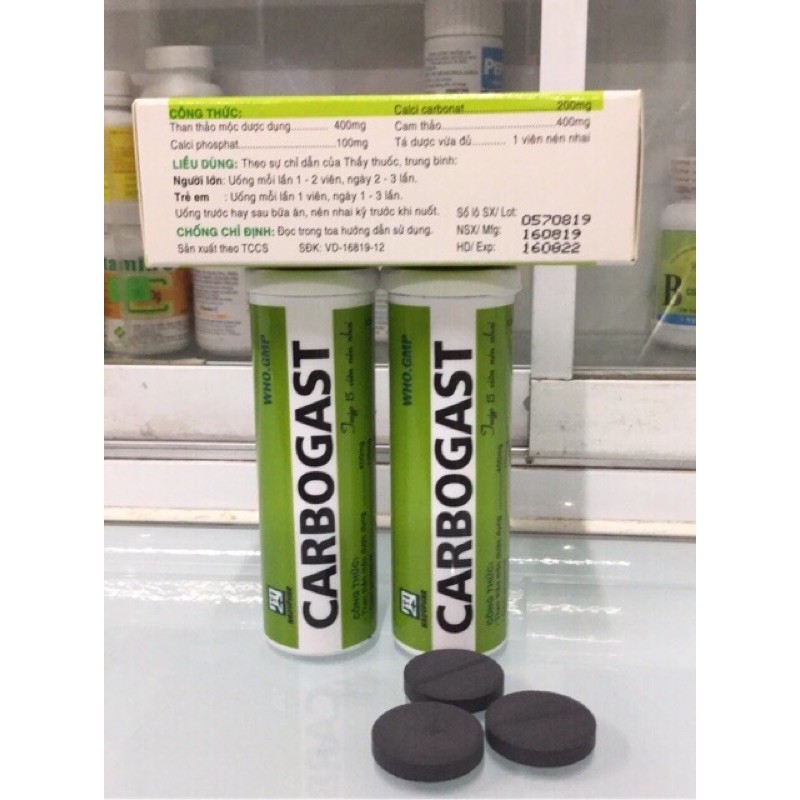 CARBOGAST bệnh dạ dày,kiết lỵ, sình hơi, ợ chua, khó tiêu
