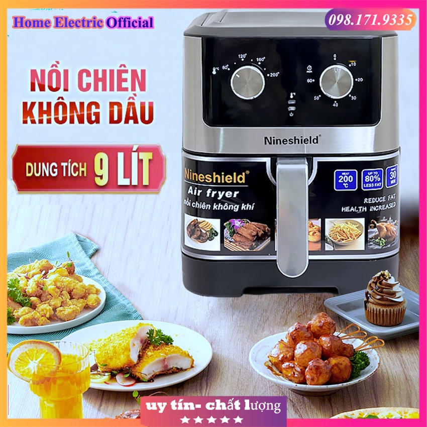 Nồi Chiên Không Dầu Nineshield 9l KB-1000 Công Nghệ Nhật Bản, Nồi Chiên Không Dầu - Giá tốt chỉ hôm nay