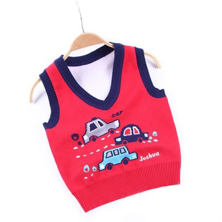 KL05 - Áo Len Ghi Lê Hình ÔTô Cho Bé Mẫu Mới nhất Thu Đông