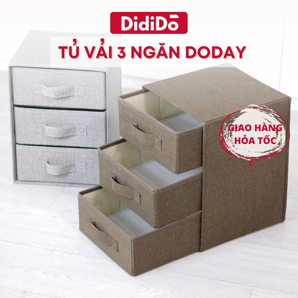 Tủ vải mini 3 ngăn Doday Hàn Quốc