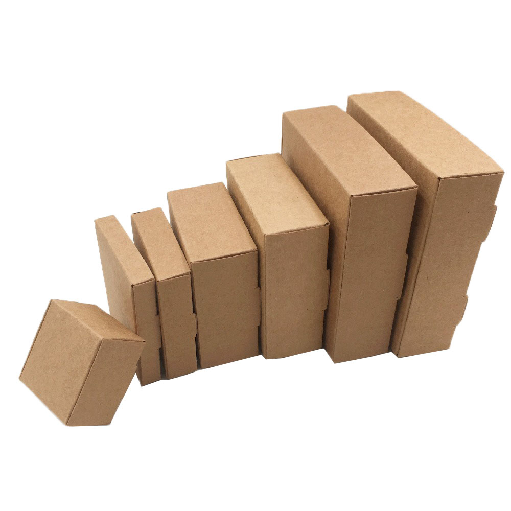 ❤LANSEL❤ 10pcs Party Supplies Kraft Paper Box Jewelry Candy Storage Cardboard Package Small Wedding Event Gift Craft Handmade Wrapping/Multicolor