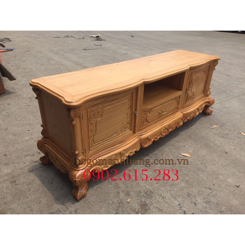 Tủ tivi, kệ tivi gỗ gõ đỏ 1,8m MS78 giá xưởng, chất gỗ đẹp