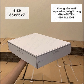 20 hộp carton nắp gài size lớn 35x25x7 MÀU TRẮNG đựng set đồ bộ quần áo, hoodie, phụ kiện thời trang, quà tặng handmade