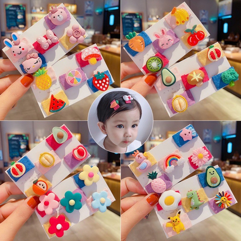 Set 5 kẹp tóc cho bé đáng iu