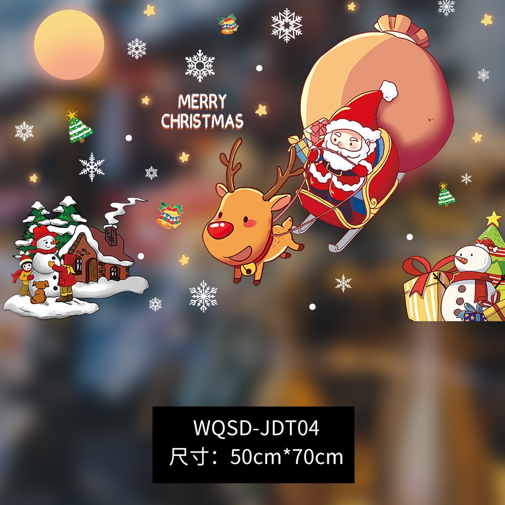 Decal Hít Tích Điện Trang Trí Giáng Sinh Noel Dán Tường Dán Cửa Kính Bé bebe | BigBuy360 - bigbuy360.vn