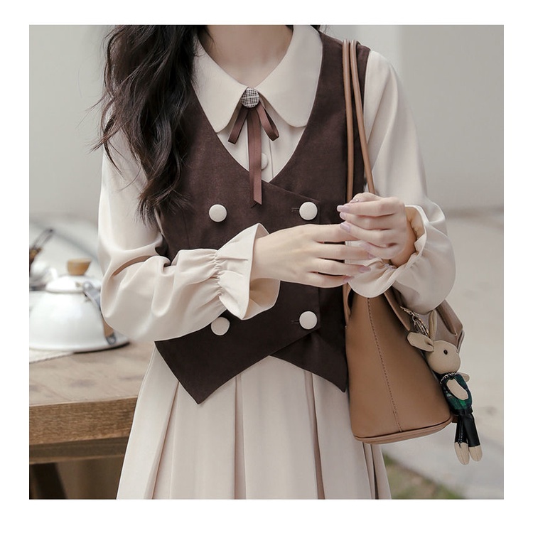 (Hàng có sẵn) Váy retro, áo gile dáng cổ điển, phong cách vintage, chất liệu dày dặn, đường may tinh xảo | BigBuy360 - bigbuy360.vn