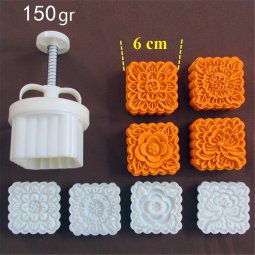 Khuôn bánh trung thu lò xo 4 mặt vuông ⚡ MẪU MỚI NHẤT ⚡ khuôn làm bánh trung thu lò xo dễ thao tác, đơn giản và tiện lợi