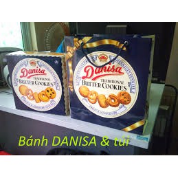Bánh Danisa Hộp Thiếc 454g, 681g, 908g. Có kèm túi xách giấy.