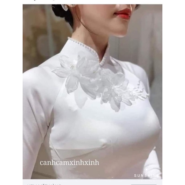 áo dài trắng đính đá cao cấp