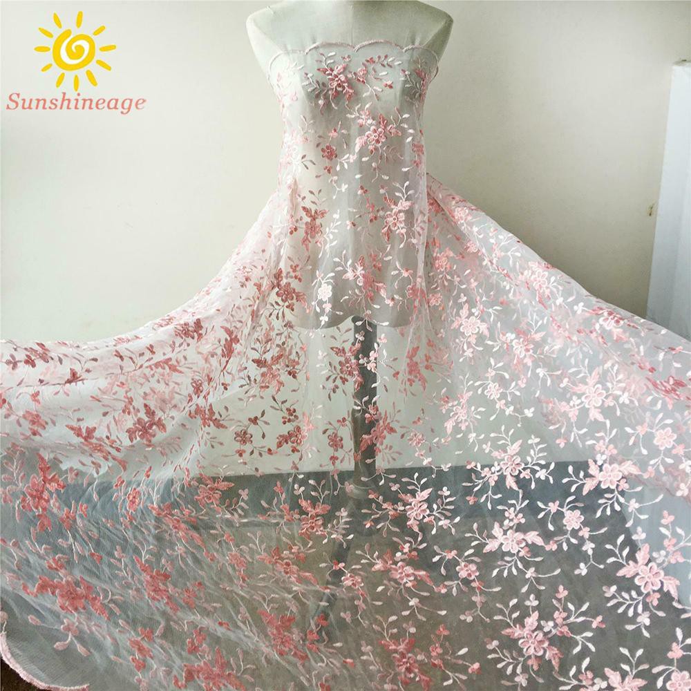 Vải Lưới Thêu Hoa Xinh Xắn 91x135cm