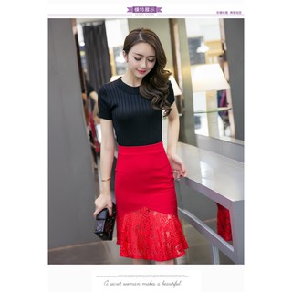 CHÂN VÁY ĐUÔI CÁ PHỐI REN