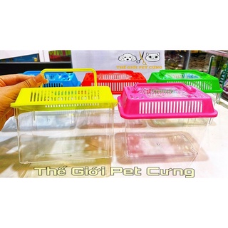 Hộp Mika xách Hamster thỏ bọ nhím sóc Chất Liệu Mica Trong Suốt