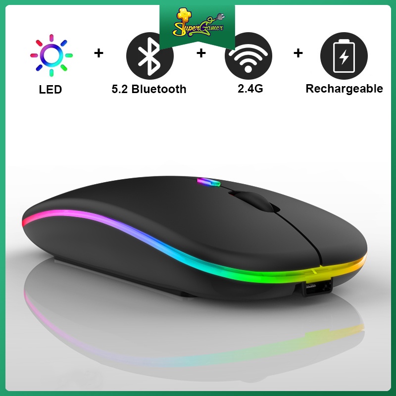 Chuột máy tính không dây kết nối bluetooth có đèn LED chất lượng cao