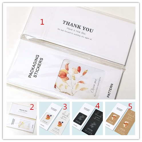 Bộ 50 miếng dán niêm phong chống thấm nước in chữ Thank You
