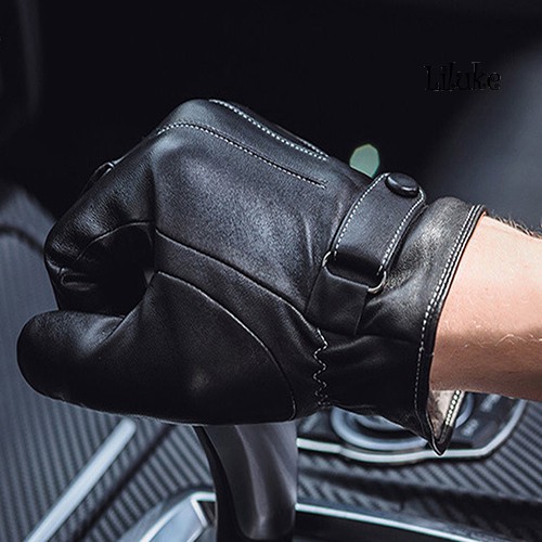Găng Tay Giả Da Giữ Ấm Mùa Đông Có Thể Chạm Màn Hình Cảm Ứng Thời Trang Cho Nam