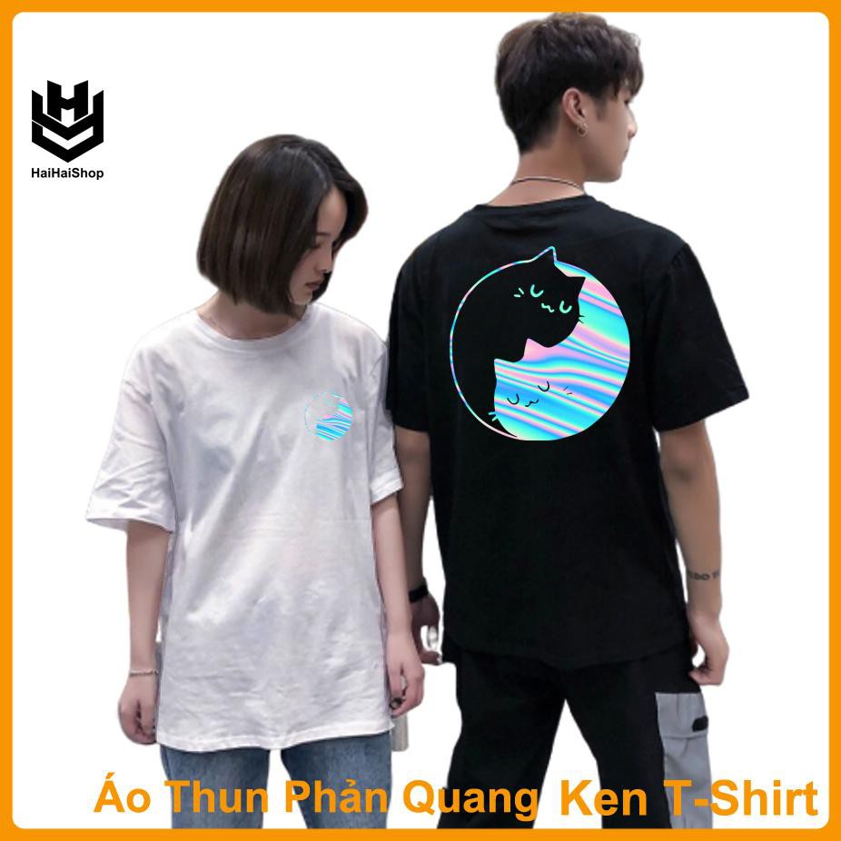 Áo Thun Phản Quang Mèo Ú Cotton 75%, Form Rộng Unisex Nam Nữ Đẹp HaiHaiShop, Ken T-Shirt.