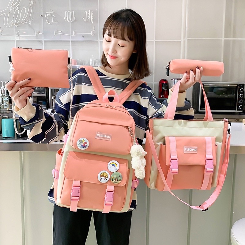 Combo balo 4 món, Set balo 4 món đi học, balo 4 món Ulzzang - MENTUBAG