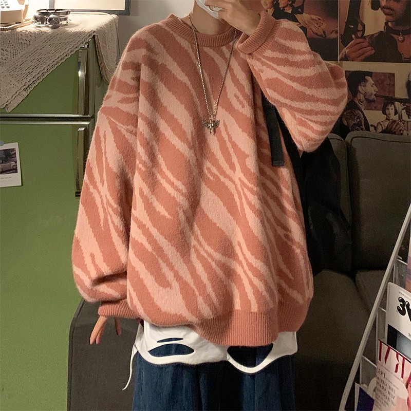 Áo Sweater Họa Tiết Ngựa Vằn Thời Trang Mùa Đông 2021 Cho Nam