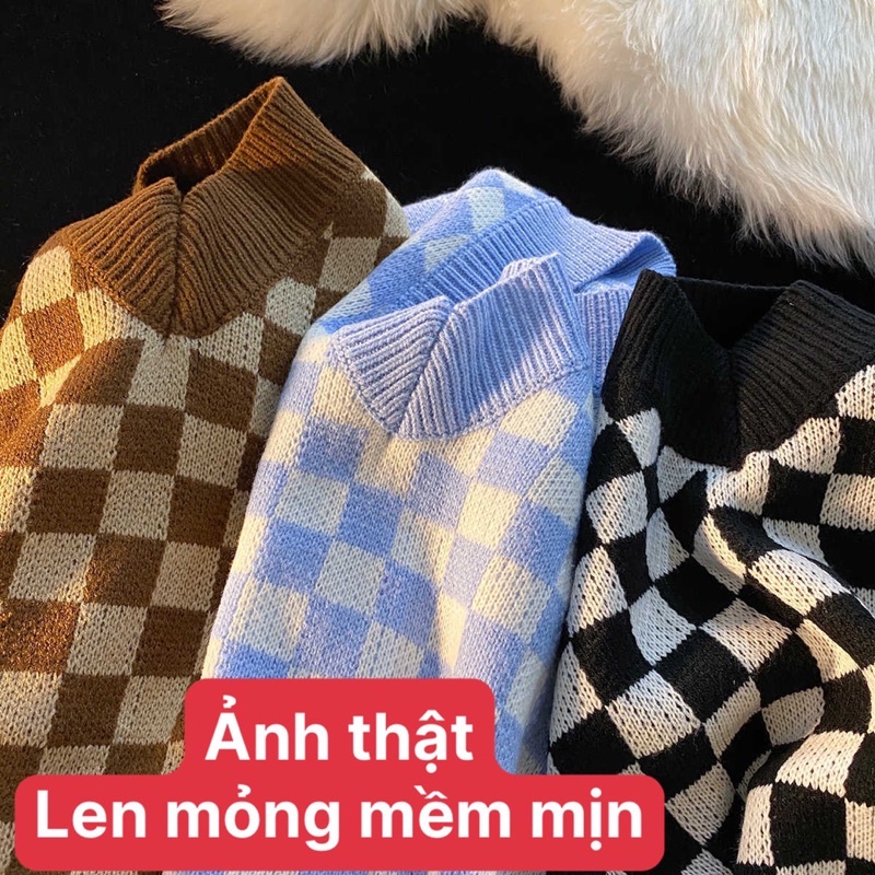 Áo gile len nữ họa tiết kẻ caro hàn quốc kiểu dáng ulzzang mix cùng sơ mi 021 | BigBuy360 - bigbuy360.vn