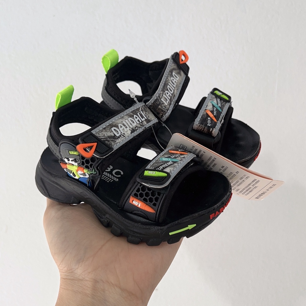 Sandal bé trai - dép quai hậu cho bé có quai dán hình chú lính phối màu cá tính Babybees full hộp ABC 105 ( có ảnh thật)