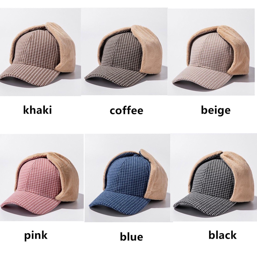 Mũ Lưỡi Trai Có Miếng Che Tai Phủ Lông Giữ Ấm Mùa Đông Dành Cho Nam