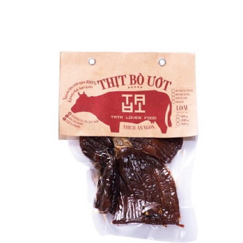 THỊT BÒ KHÔ ƯỚT TỎI - BÒ MIẾNG ƯỚT TỎI TATA Food loại đặc biệt Gói 200g | BigBuy360 - bigbuy360.vn