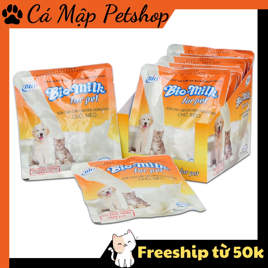 [Mã PET50K giảm Giảm 10% - Tối đa 50K đơn từ 250K] Sữa cho mèo Bio Milk, Sữa Bio cho mèo mọi lứa tuổi - Túi 100gr
