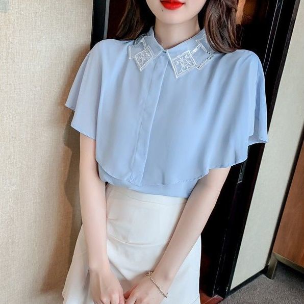 Áo Sơ Mi Voan Tay Ngắn Thời Trang Dành Cho Nữ