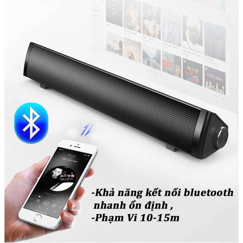 Loa Thanh Soundbar Gaming Để Bàn SADA V-105 Hỗ Trợ Bluetooth, AUX Dùng Cho Máy Vi Tính Pc, Laptop, Tivi