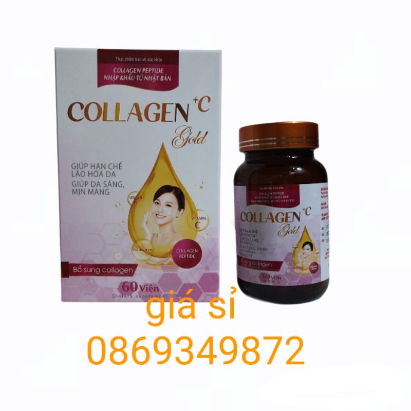 Viên uống trắng da COLLAGEN +C GOLD - Hỗ trợ chống lão hóa ,mờ nám ,tàn nhang