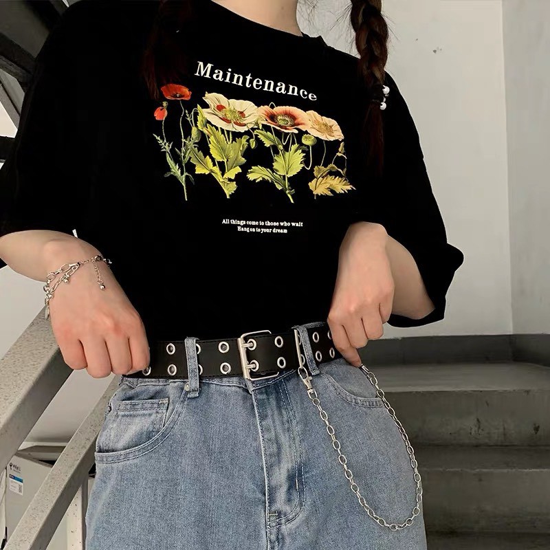 Thắt lưng nữ 2 hàng khoen tặng kèm chain xích TL007 - Thắt lưng dây xích treo Trendy