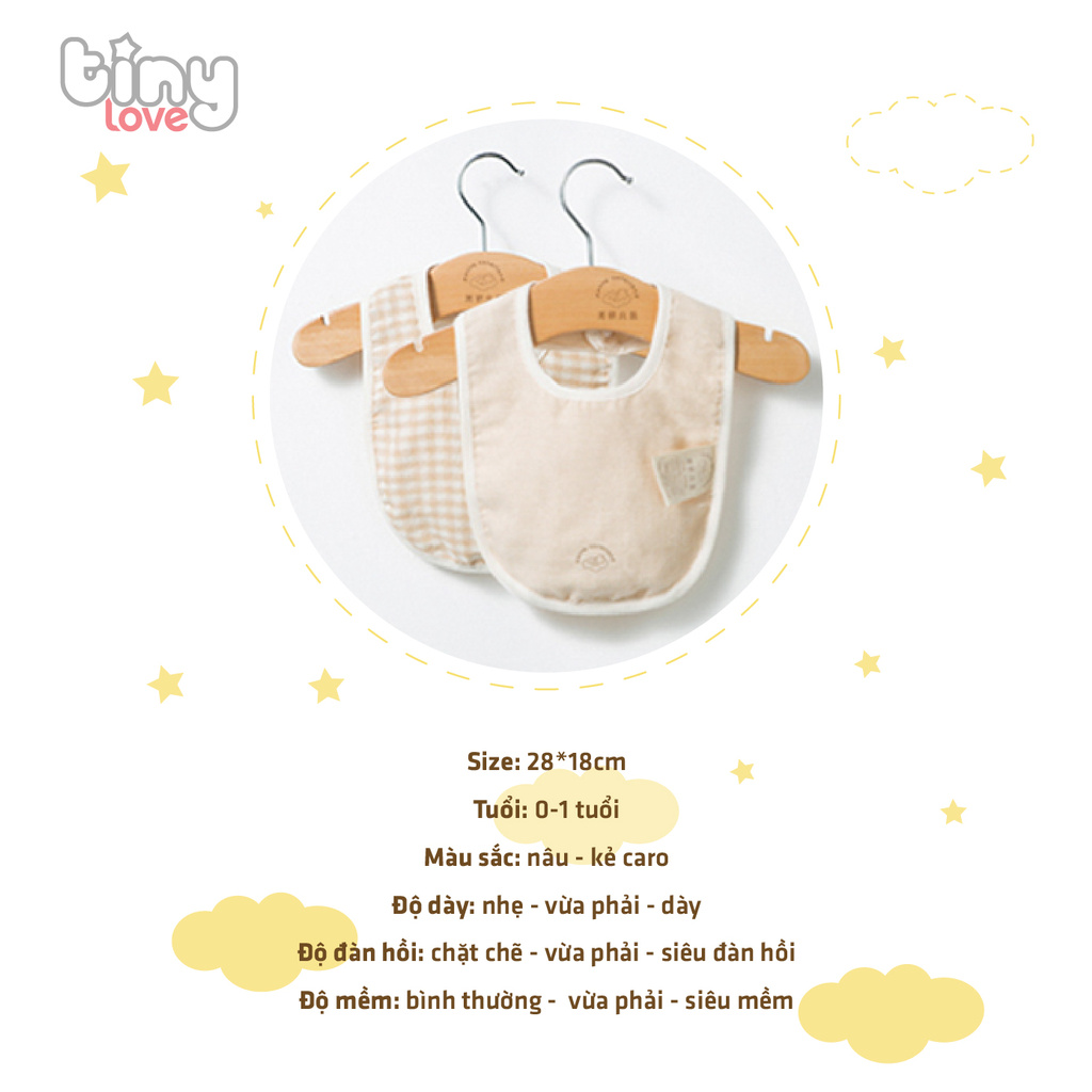 Yếm Muslin Cotton Organic 2 lớp cho bé từ sơ sinh tới 2 tuổi Comfybaby - Sợi bông hữu cơ, an toàn  - Phù hợp Thu Đông