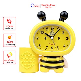 Đồng hồ để bàn báo thức con ong vàng cao cấp cute + tặng pin + dùng để bàn và báo thức