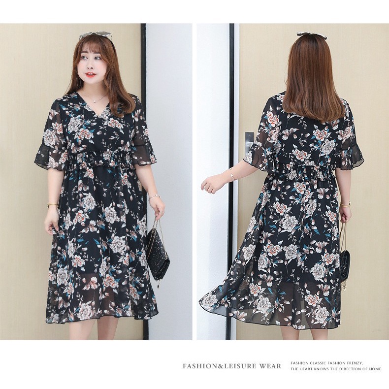 DM1173 - Đầm chiffon hè cho người mập hàng nhập