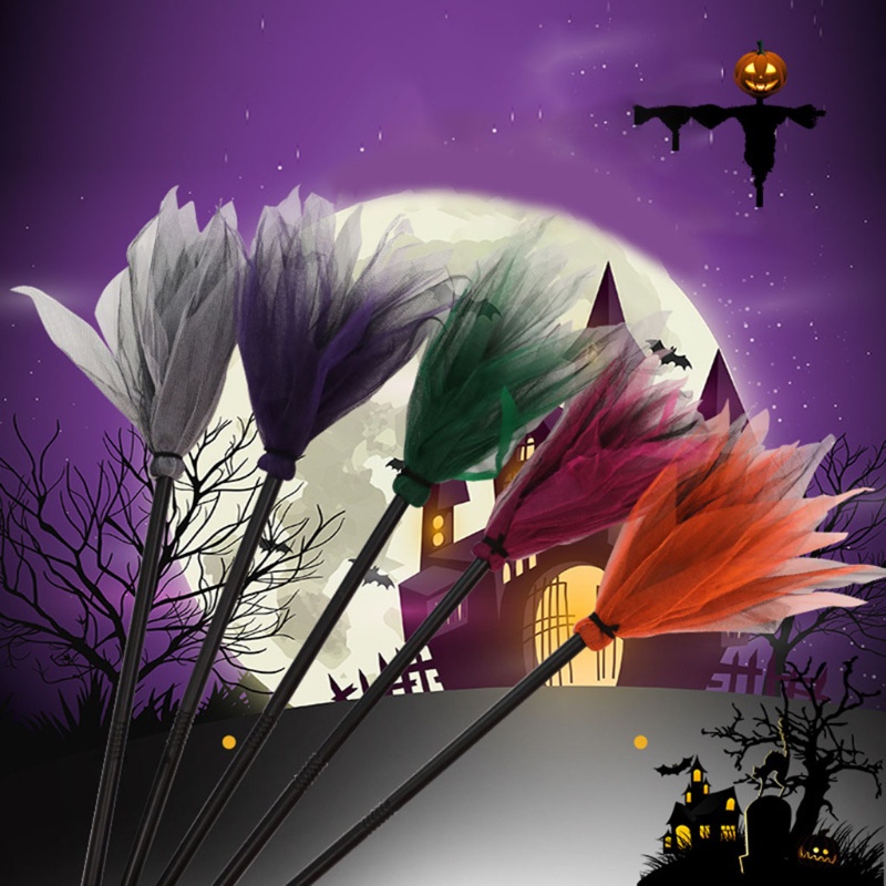 Chổi phù thủy đồ chơi hóa trang Halloween làm đạo cụ
