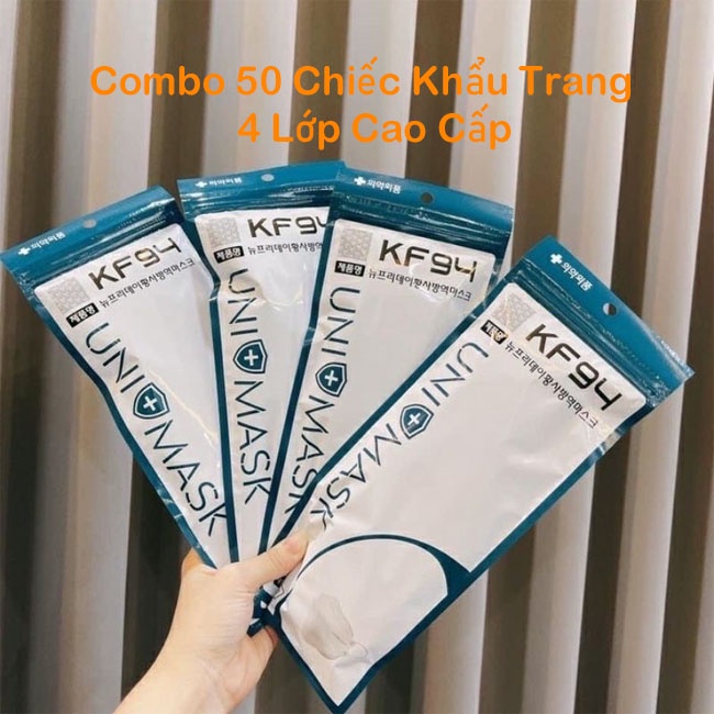 [ Combo 50 Chiếc ] Khẩu Trang KF94 UNI MASK HÀN QUỐC, Khẩu Trang 4 Lớp Chống Bụi Mịn Và Kháng Khuẩn Hàng Cao Cấp