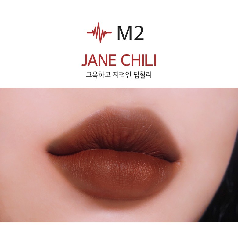 Son kem lì Merzy Bite The Beat Mellow Tint màu đỏ nâu gạch M02 - Jane Chili 4g