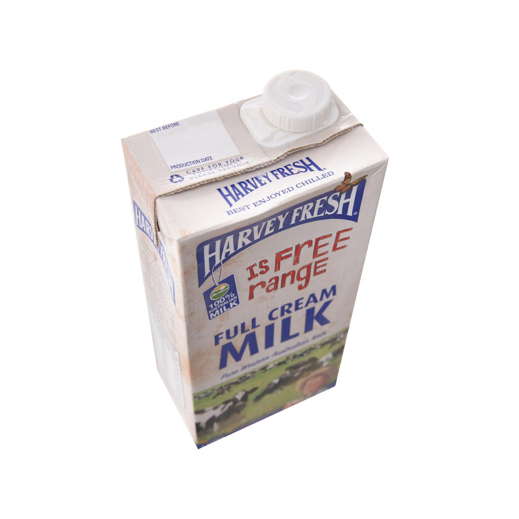 COMBO 12 Hộp Sữa Tươi Tiệt Trùng Nguyên Kem Harvey Fresh 1L (Úc) - Date: 28/09/2023